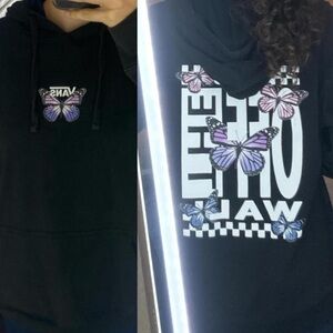 Vans Black Hoodie with Butterfly Design